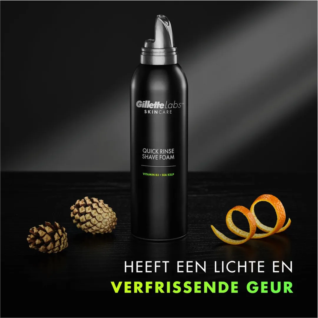 GilletteLabs Snel Afspoelbaar Scheerschuim 240ml