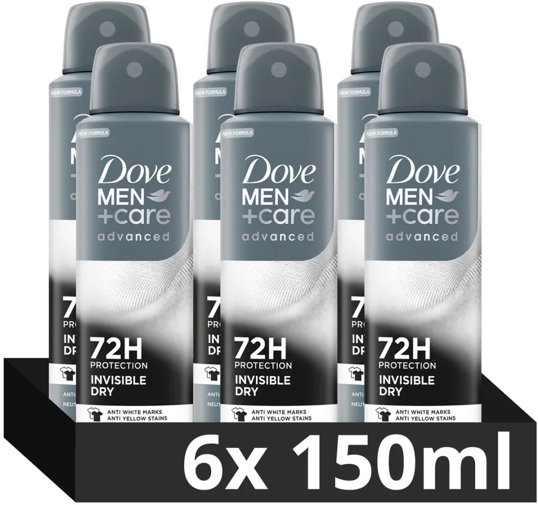 Dove Men+Care Anti-Transpirant Spray Invisible Dry 6x150ml