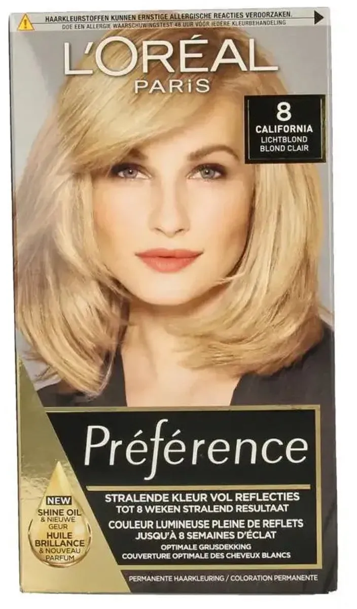L'Oréal Paris Préférence Classic 8 Lichtblond Permanente Haarkleuring 996ml