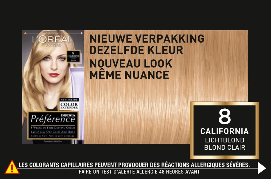 L'Oréal Paris Préférence Classic 8 Lichtblond Permanente Haarkleuring 996ml