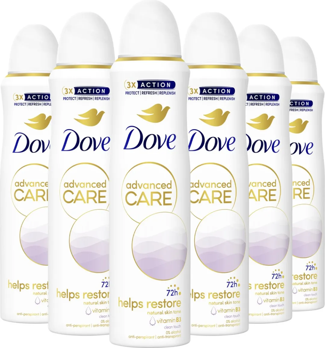 Dove Anti-Transpirant Spray Clean Touch - 6x150ml