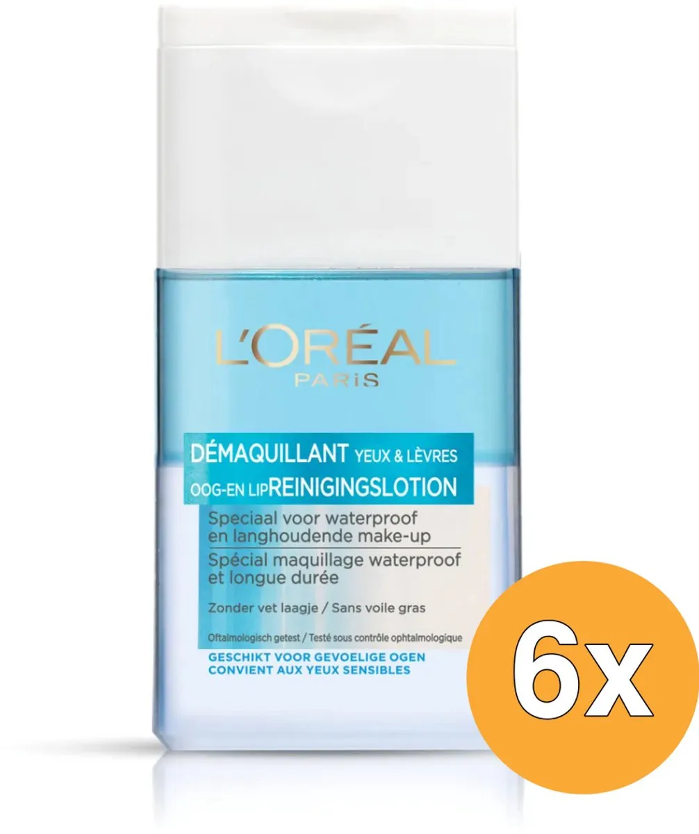 L'Oréal Paris Oog- & Lipmake-up Remover Waterproof - 6x125ml