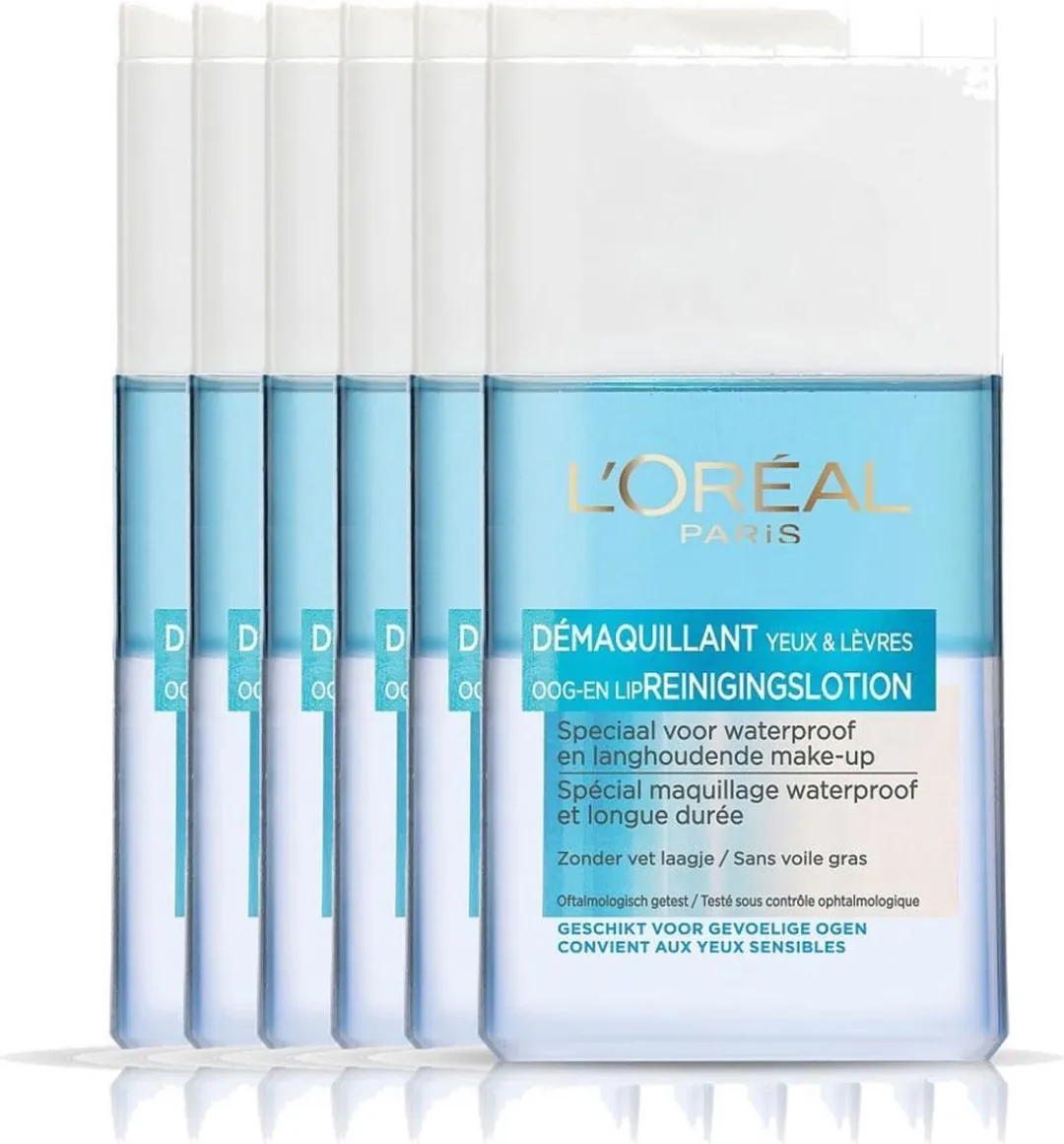 L'Oréal Paris Oog- & Lipmake-up Remover Waterproof - 6x125ml