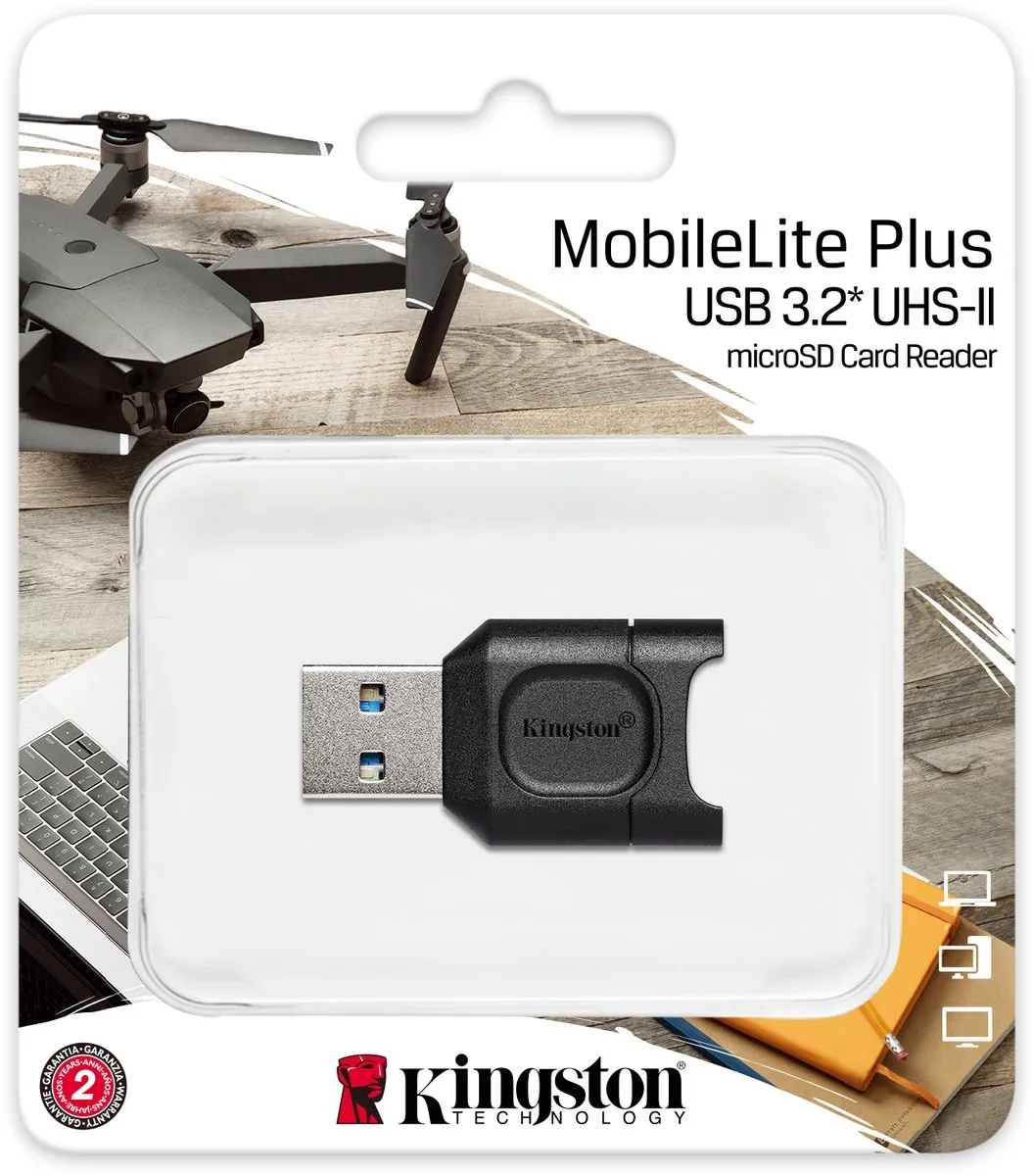 Kingston MLPM USB Card Reader - Zwart
