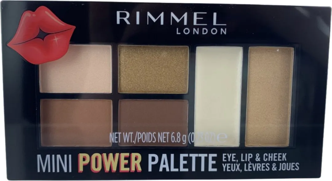 Rimmel London Mini Power Palette 002 Sassy - Oog/Lip/Wang - 6.8g
