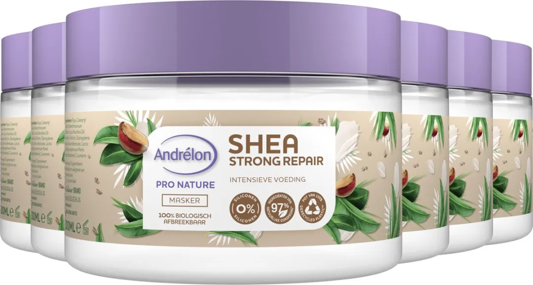 Andrélon Pro Nature Haarmasker Shea Strong Repair - 6x300ml