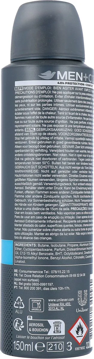 Dove Clean Comfort Deodorant 150ml - afbeelding 6 van 6