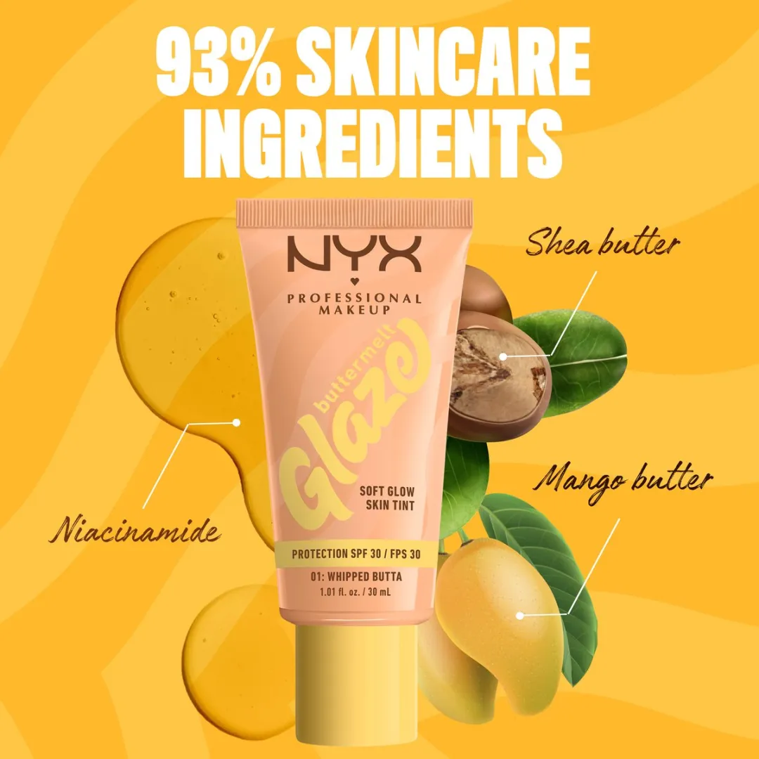 NYX Buttermelt Glaze Whipped Butta Foundation SPF 30 - 30ml