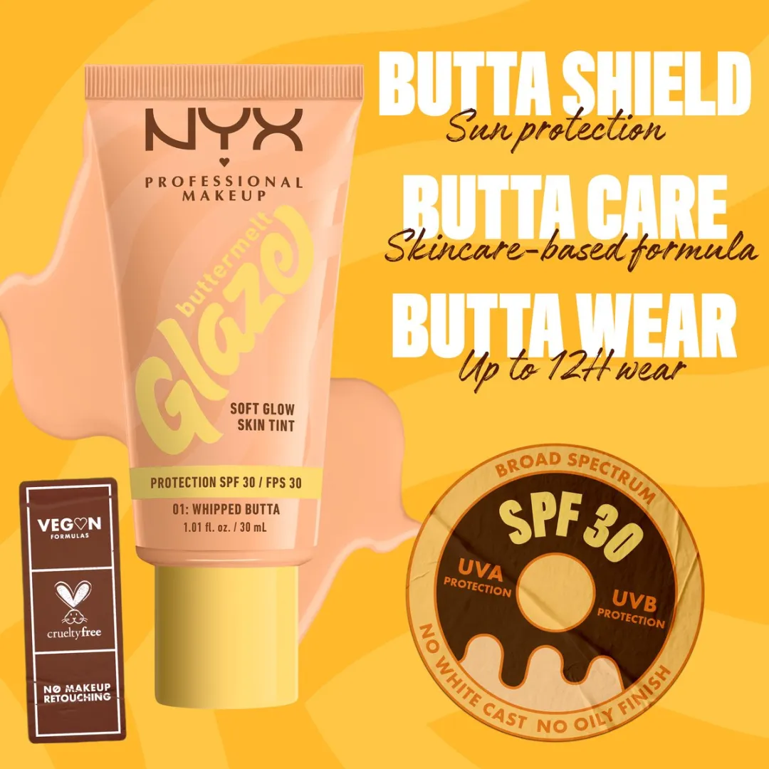 NYX Buttermelt Glaze Whipped Butta Foundation SPF 30 - 30ml