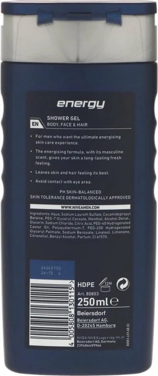 NIVEA Men Energy Douchegel 250ml - 24 Stuks