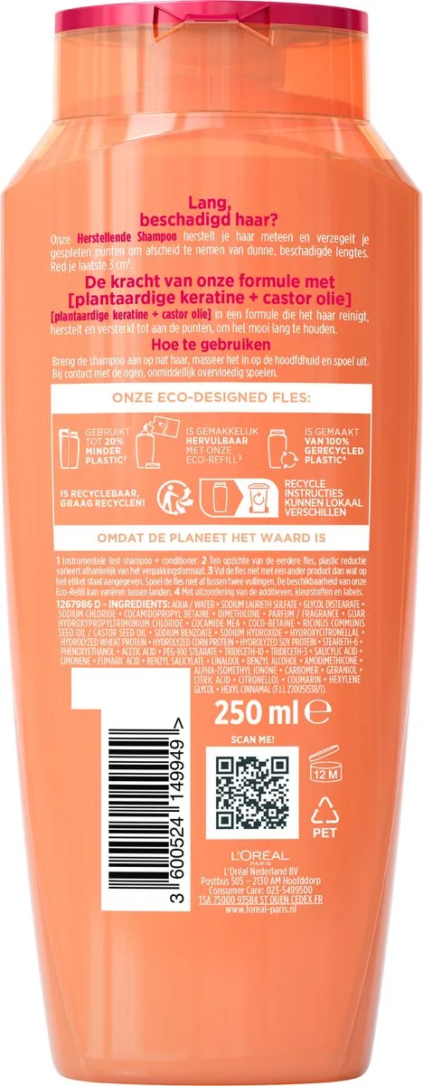 L'Oréal Paris Elvive Dream Lengths Herstellende Shampoo 250ml