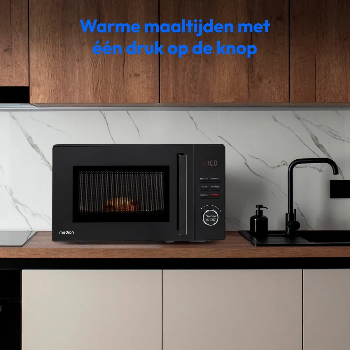 Medion MD12021 Magnetron met Grill 20L - 800W - 1000W Grill - Zwart - afbeelding 4 van 6