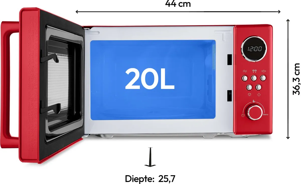 Medion MD15000 Retro Magnetron 800W - 5 standen - Rood