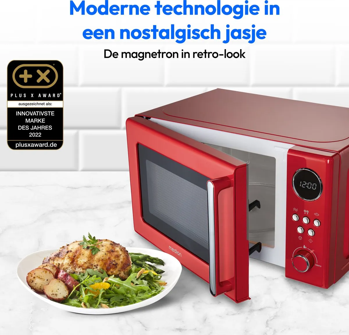 Medion MD15000 Retro Magnetron 800W - 5 standen - Rood