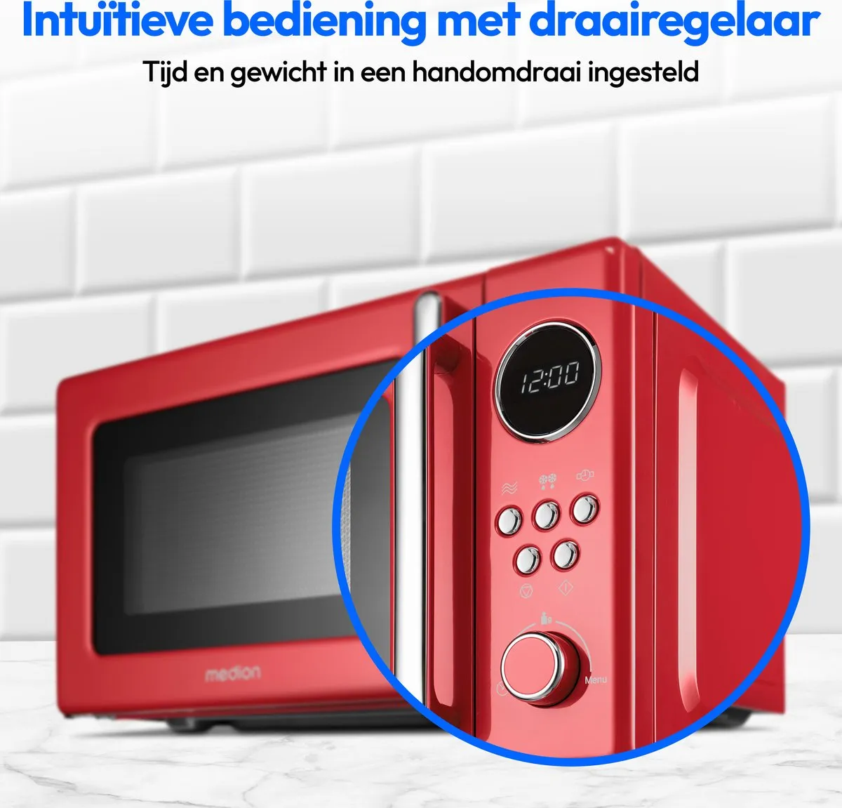 Medion MD15000 Retro Magnetron 800W - 5 standen - Rood