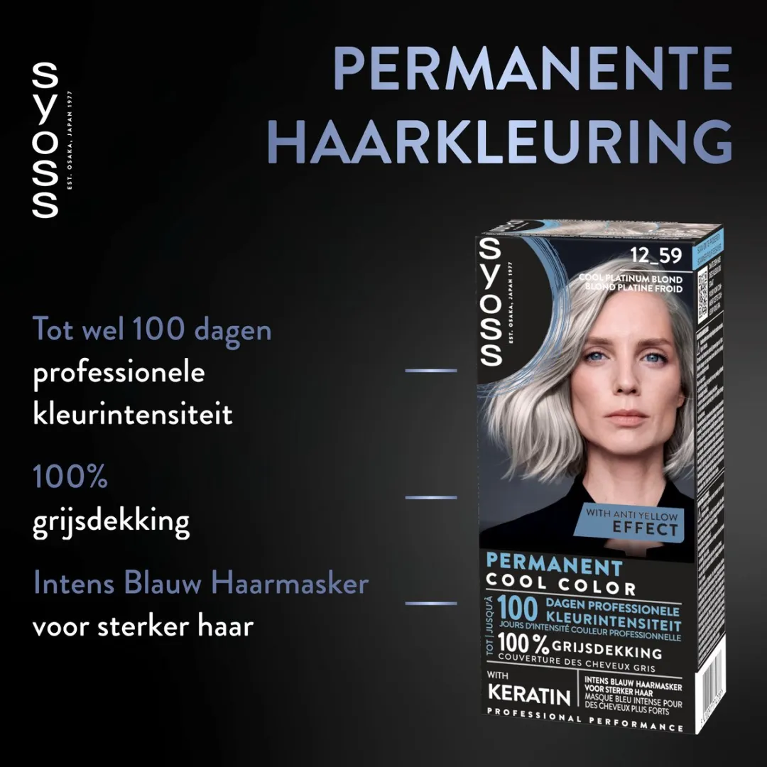 SYOSS Permanent Haarkleuring 12-59 Cool Platinum Blond 345ml