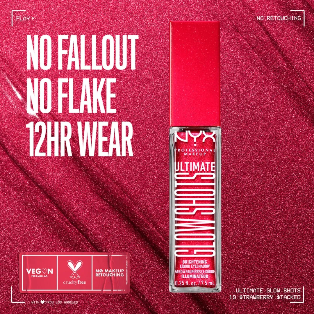 NYX Ultimate Glow Shots Vloeibare Oogschaduw Strawberry Stacked 27ml
