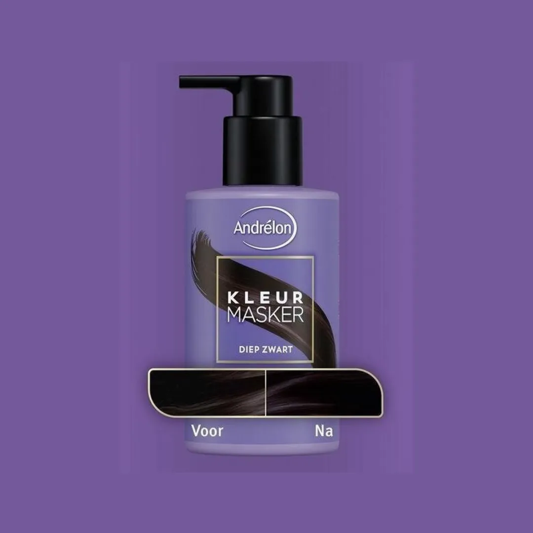 Andrélon Kleurmasker Diep Zwart 1200ml - 6 Stuks