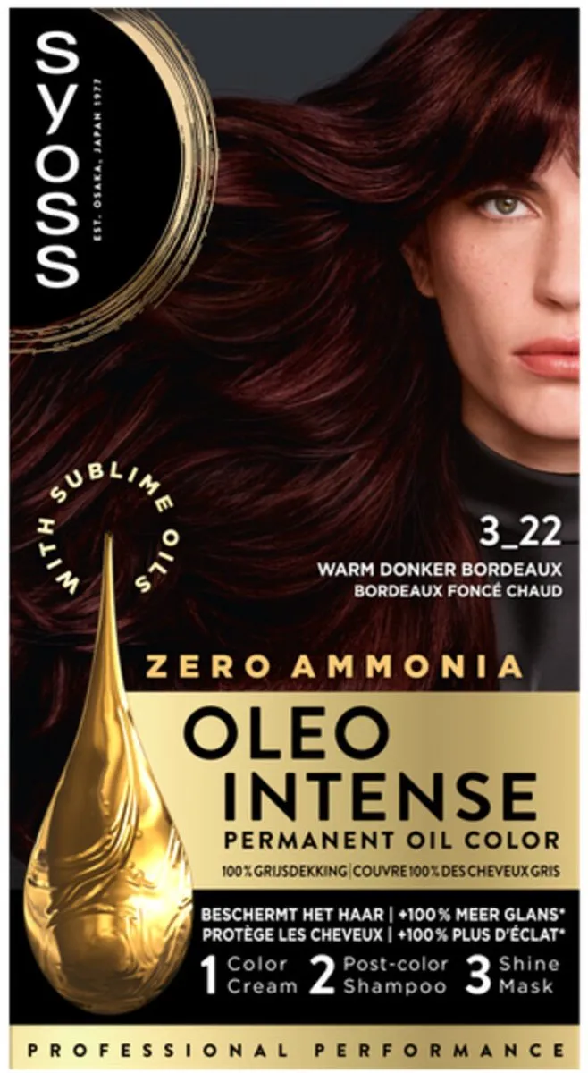 SYOSS Oleo Intense Haarverf 3-22 Midnight Bordeaux - 20 Stuks