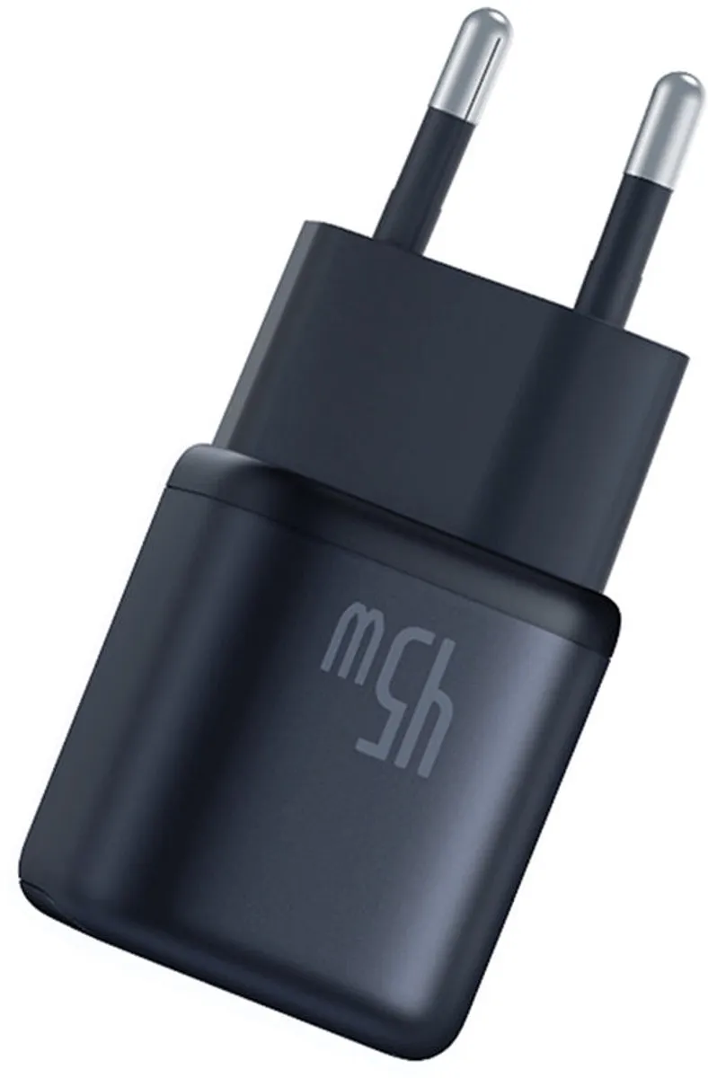 Baseus PicoGo GaN 45W USB-C Oplader - Zwart