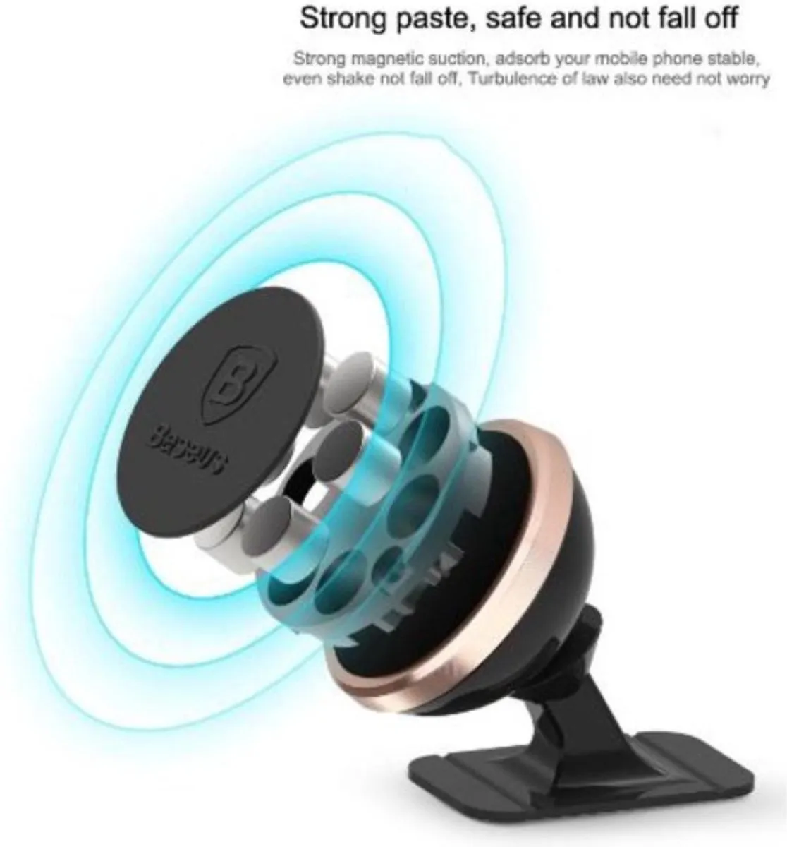 Baseus PB1717Z Magnetische Dashboardhouder - 360° verstelbaar - Zwart - afbeelding 3 van 6