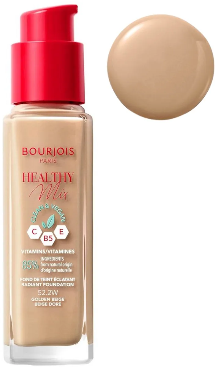 Bourjois Healthy Mix Clean Vegan Foundation 52.2 Golden Beige 30ml
