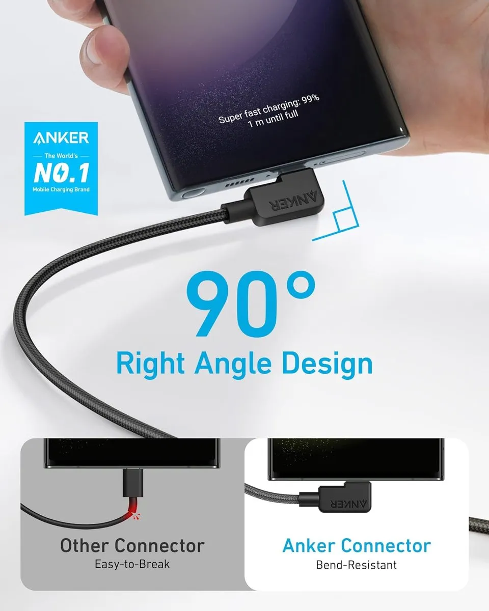 Anker USB-C Haakse Kabel 240W - 2x 180cm