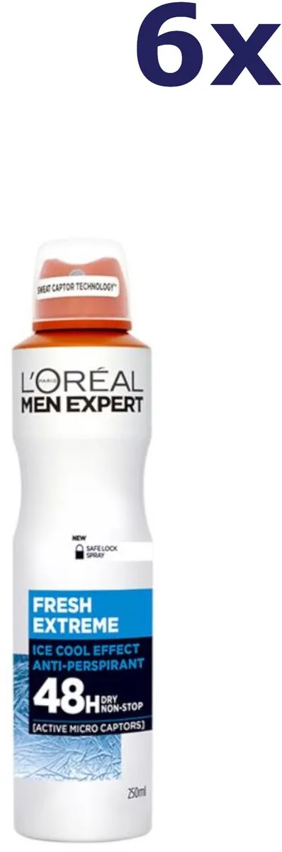 L'Oréal Men Expert Fresh Extreme Deo Spray - 6x250ml