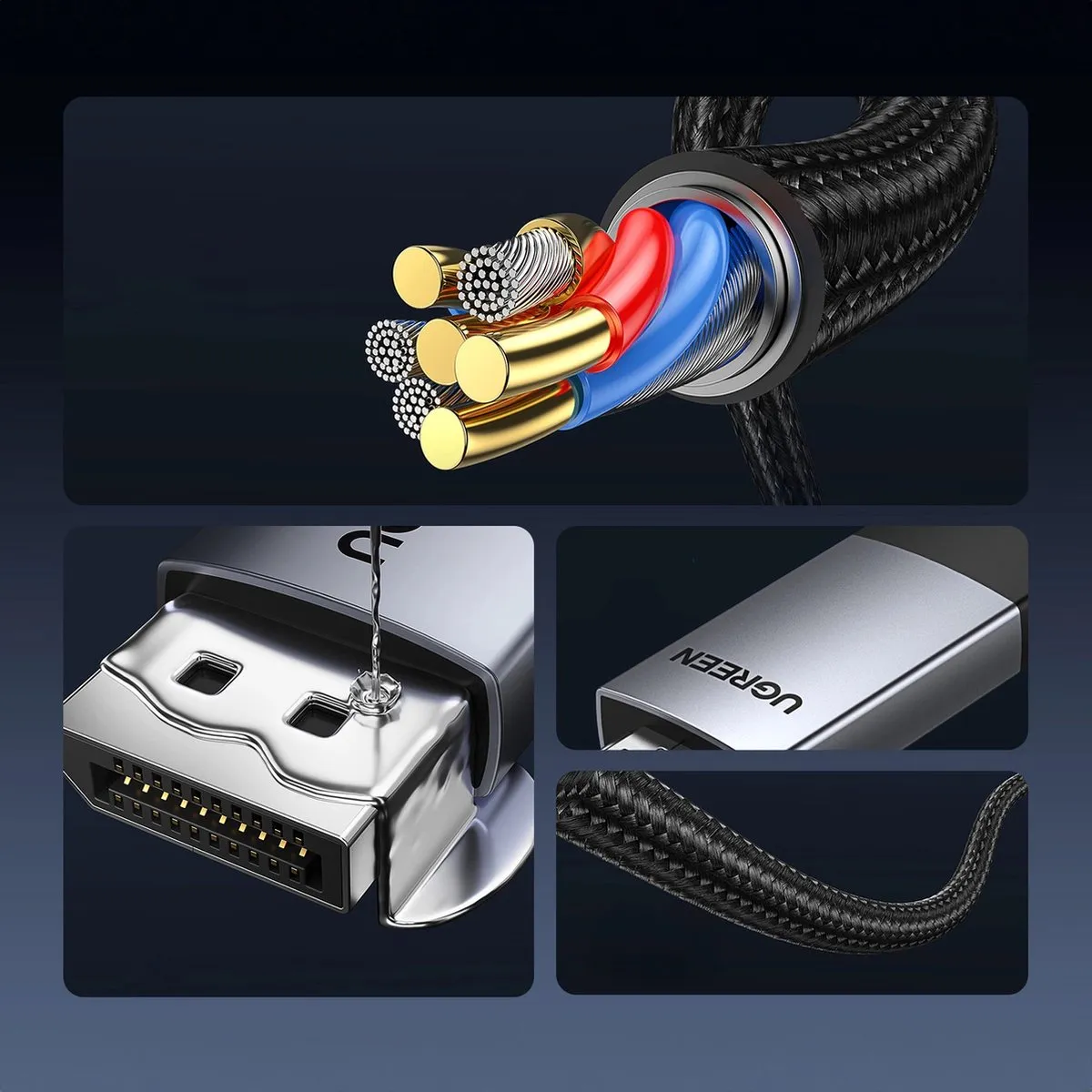 Ugreen DP119 DisplayPort/HDMI Kabel 1m - Grijs