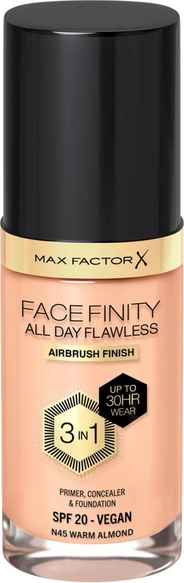 Max Factor Facefinity Foundation N45 Warm Almond - 30ml