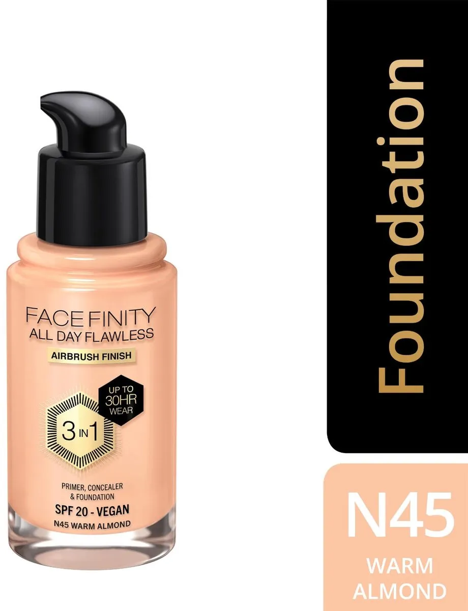 Max Factor Facefinity Foundation N45 Warm Almond - 30ml