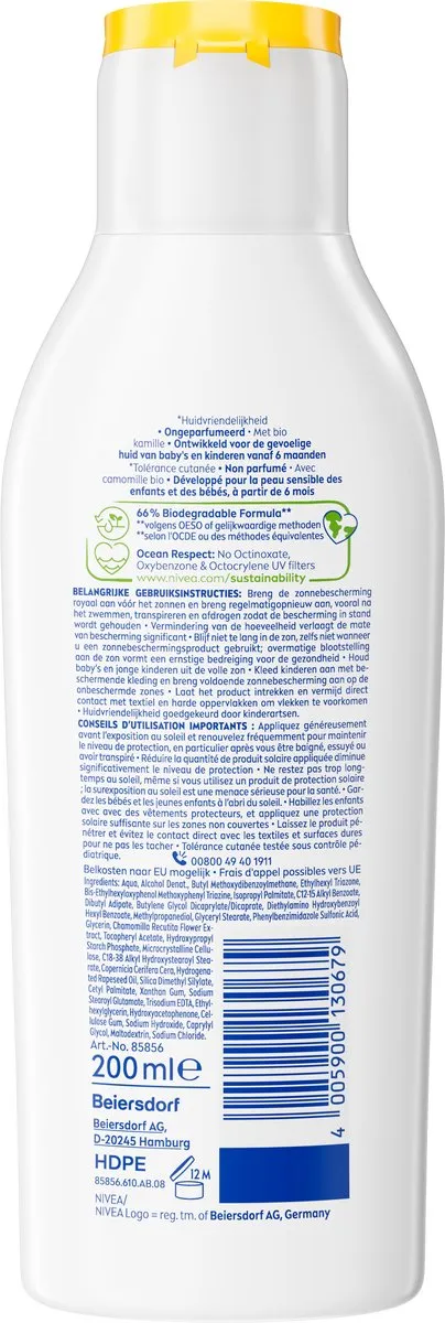 NIVEA SUN Babies & Kids Sensitive Protect Zonnebrand Melk SPF 50+ - 2x200ml
