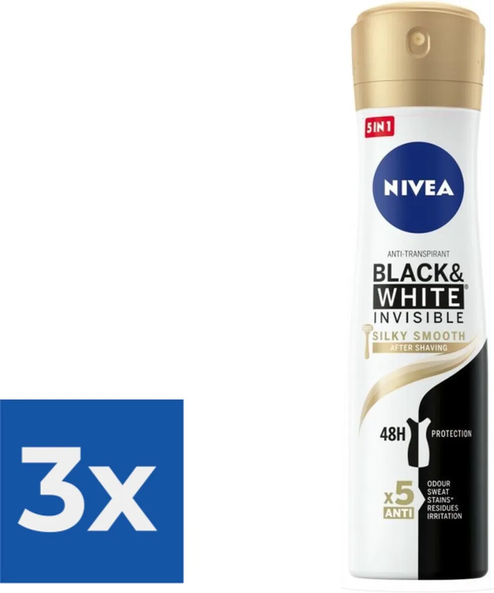 NIVEA Black & White Silky Smooth Deodorant Spray 450ml