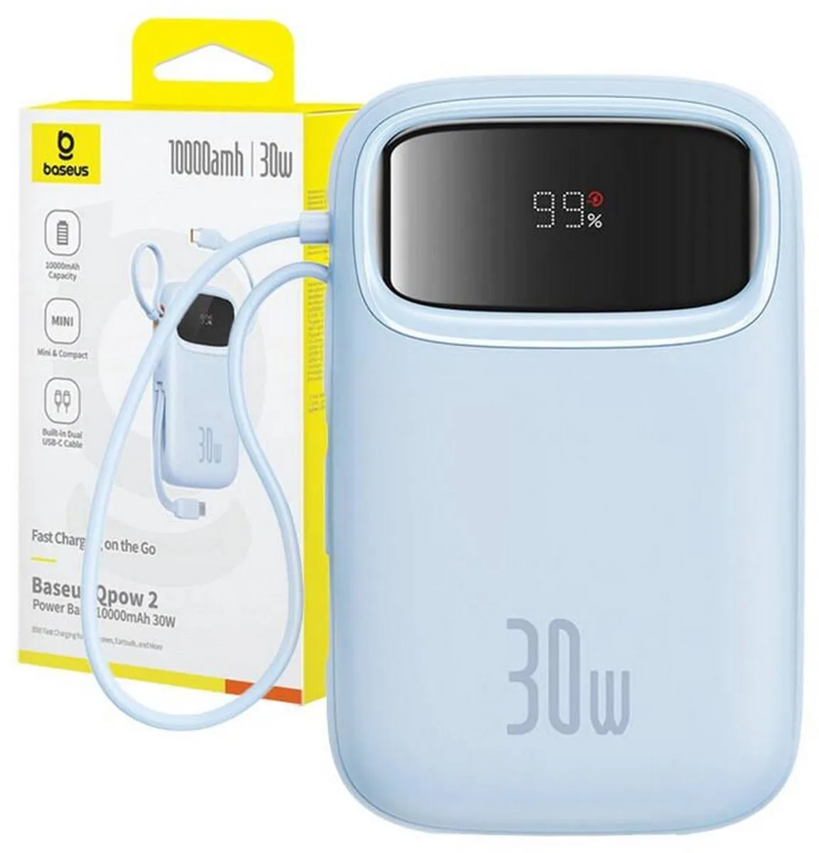 Baseus Qpow 2 Powerbank 10000mAh 30W - Transparent
