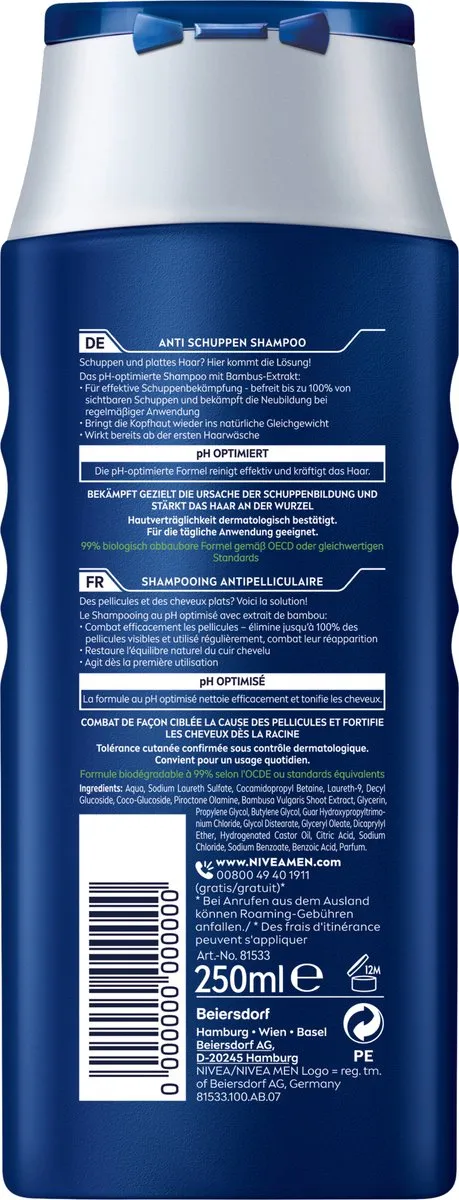 NIVEA MEN Anti-Roos Shampoo 250ml