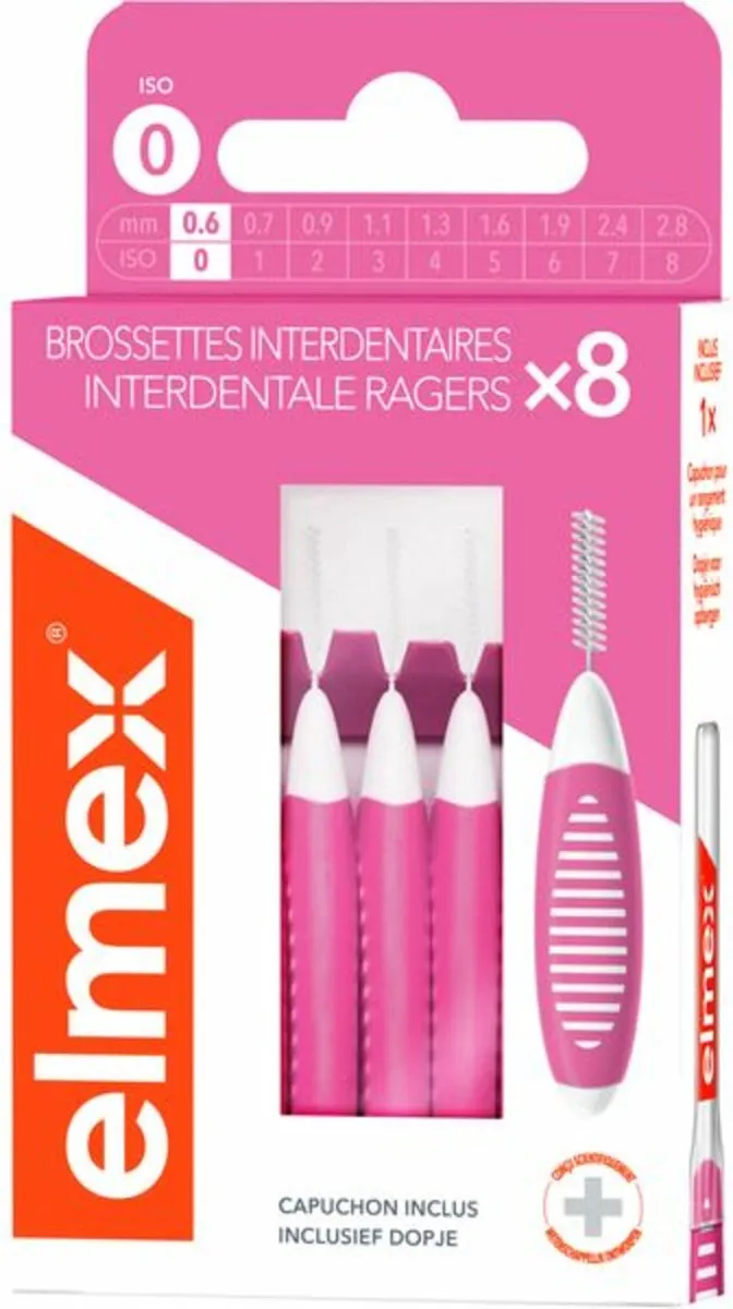 Elmex Interdentale Ragers 0,6mm Roze ISO Maat 0 - 48 Stuks