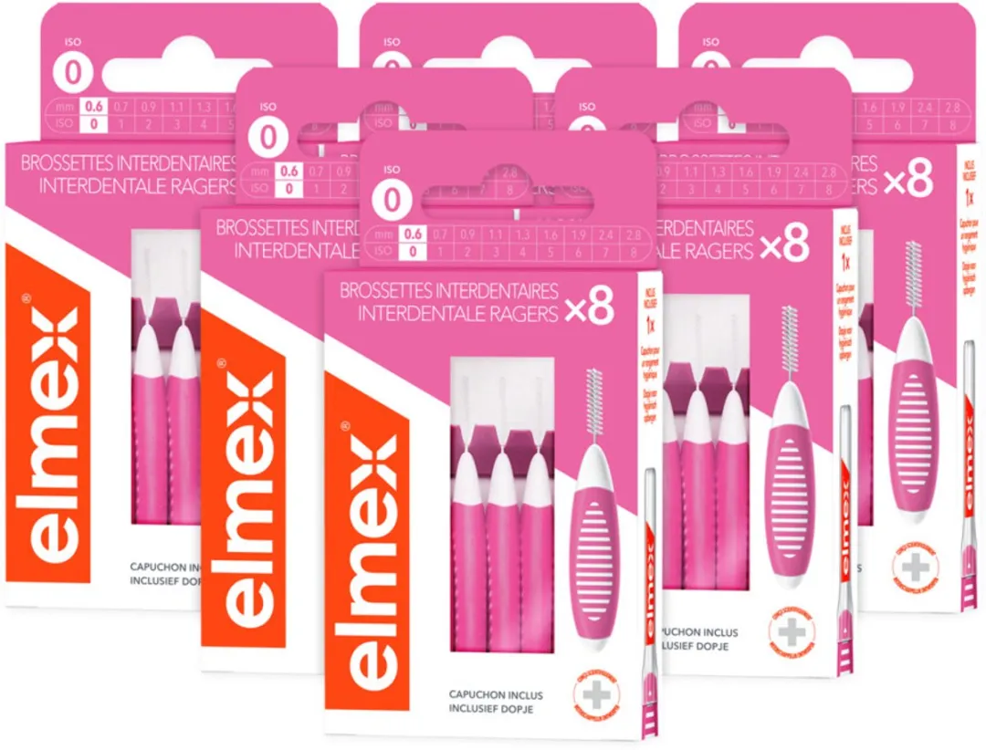 Elmex Interdentale Ragers 0,6mm Roze ISO Maat 0 - 48 Stuks