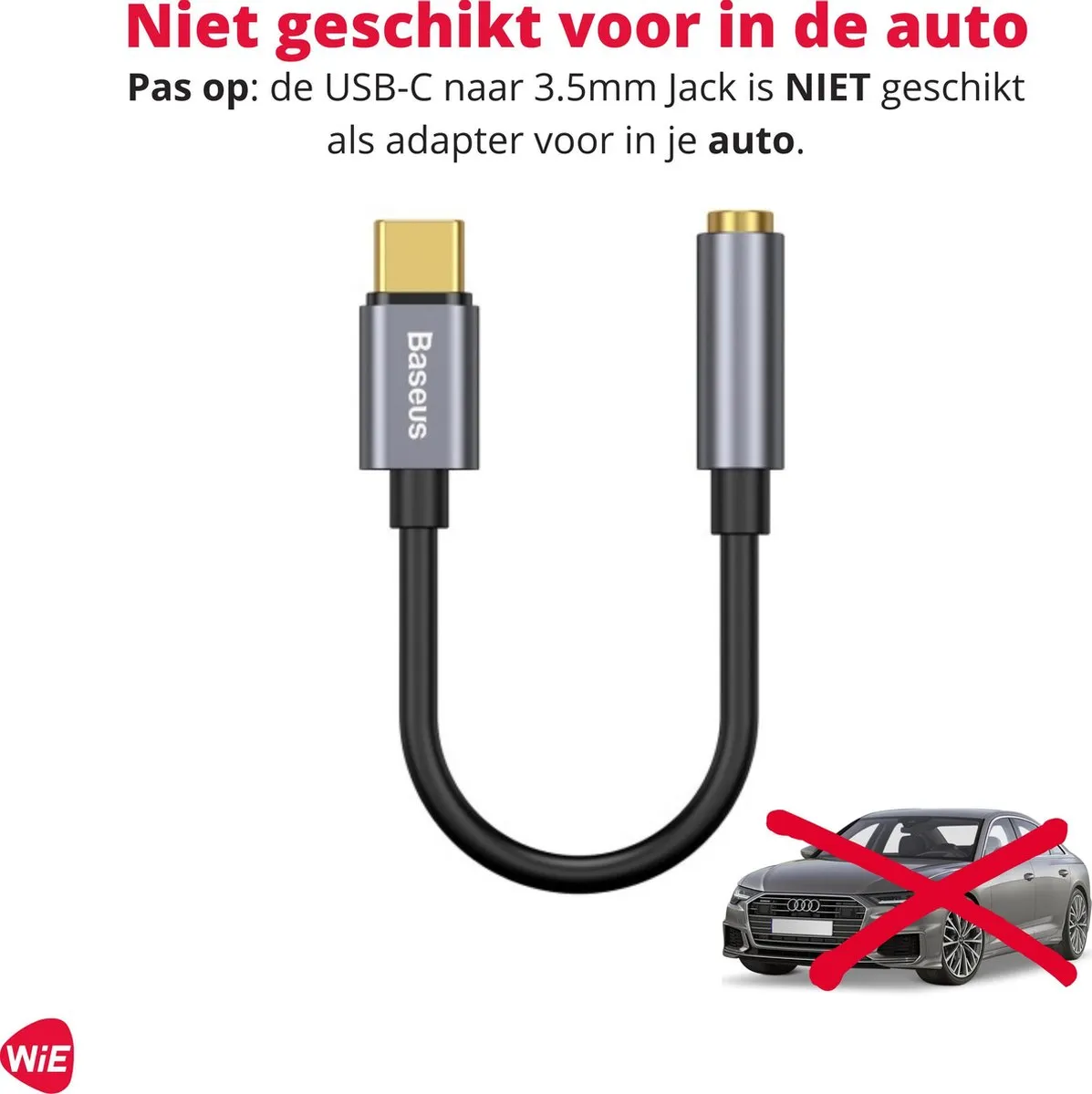 Baseus CATL54-0G USB-C naar 3.5mm Aux Jack - Space Gray