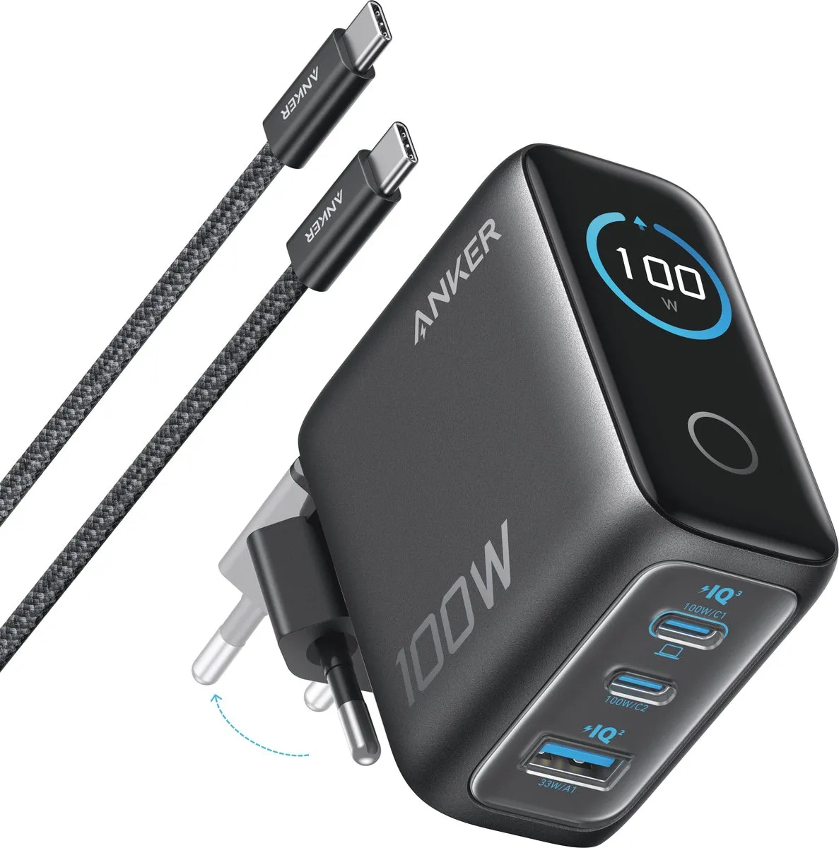 Anker B121BGZ1 100W USB-C Oplader