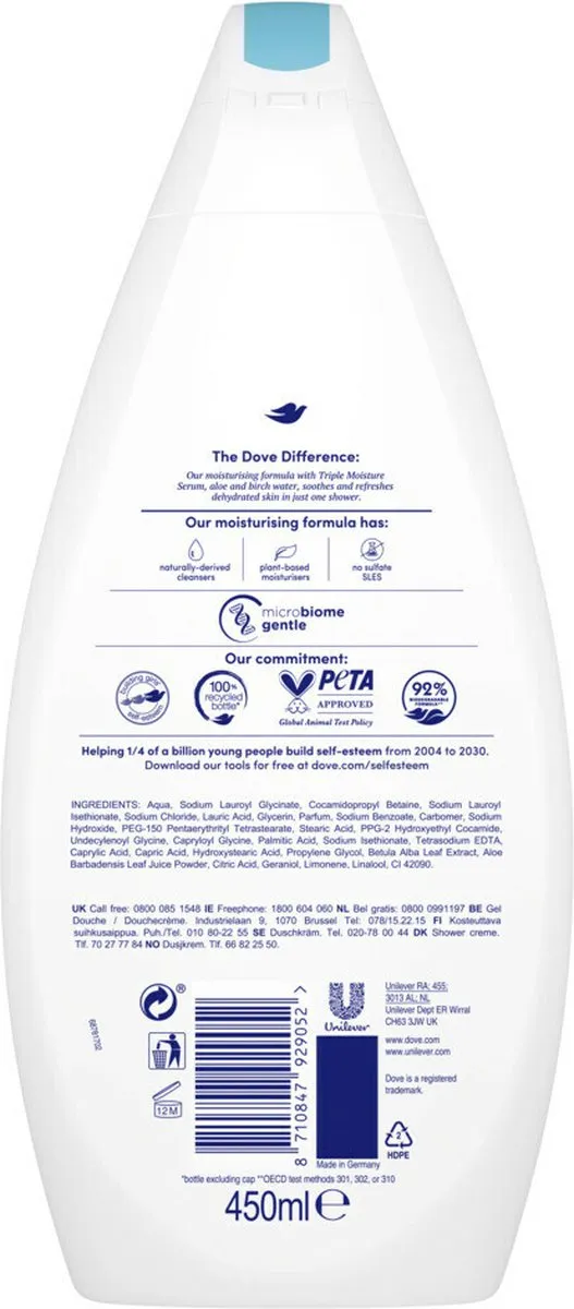 Dove Bad- en Douchemiddel 450ml