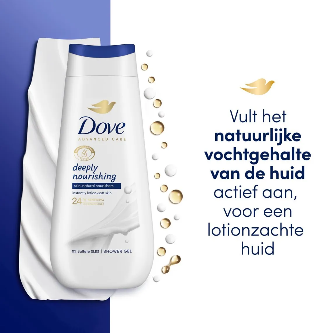Dove Shower Deeply Nourishing 225ml - 5 Stuks