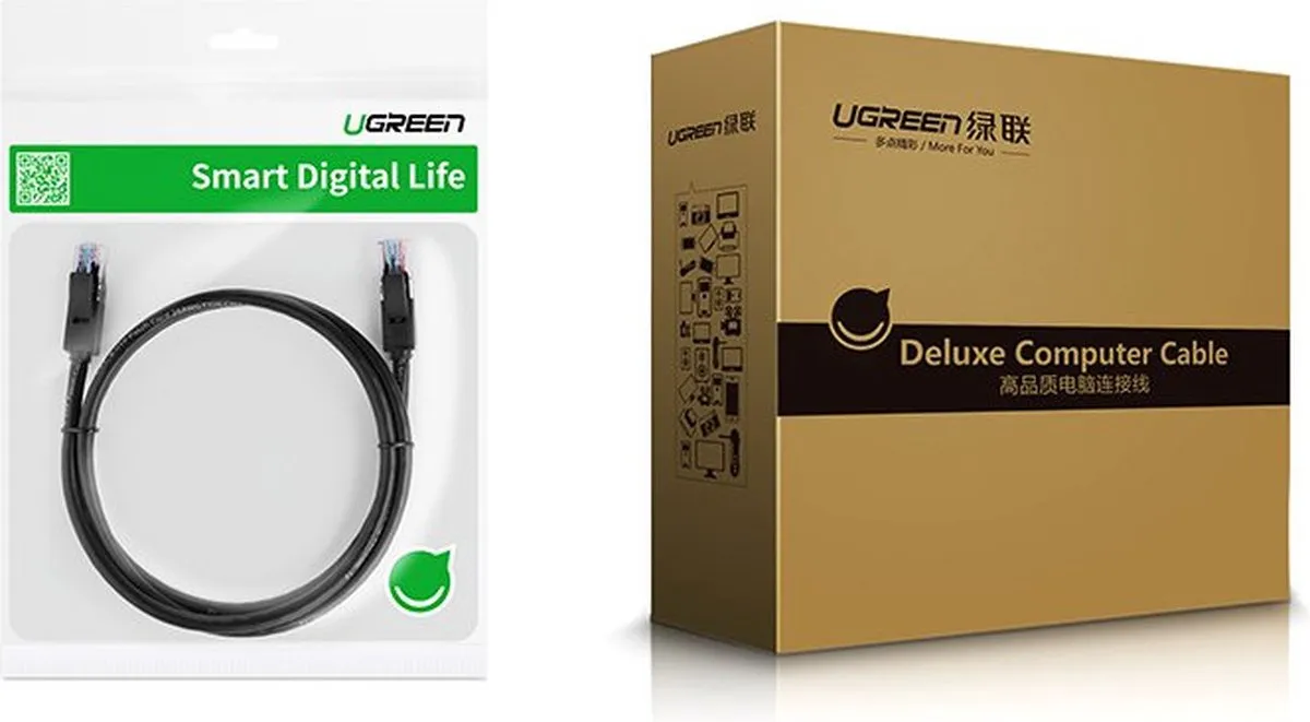 Ugreen Internetkabel CAT 6 RJ45 5m - 1000Mbps - Zwart