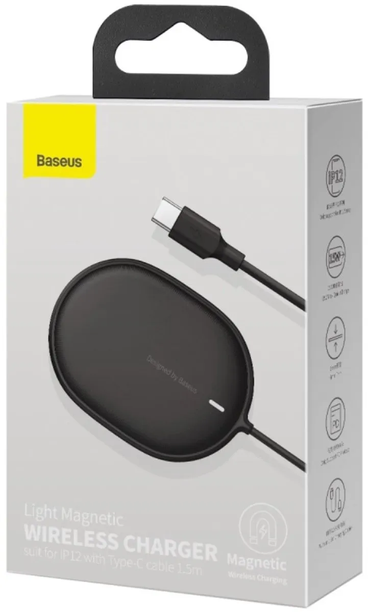 Baseus Magnetisch Wireless Qi Oplader 15W - MagSafe - Zwart - afbeelding 6 van 6