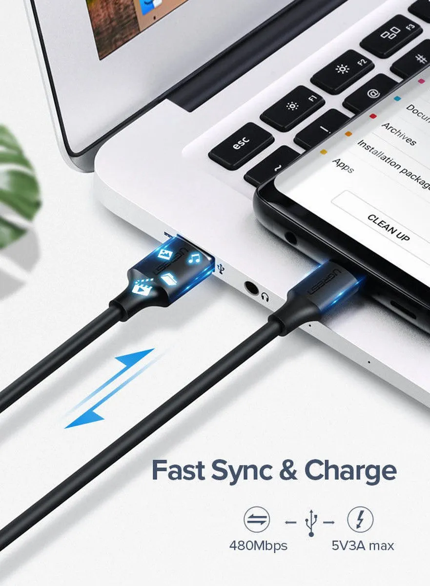 UGREEN USB-A naar USB-C Kabel 3A 1m - Wit