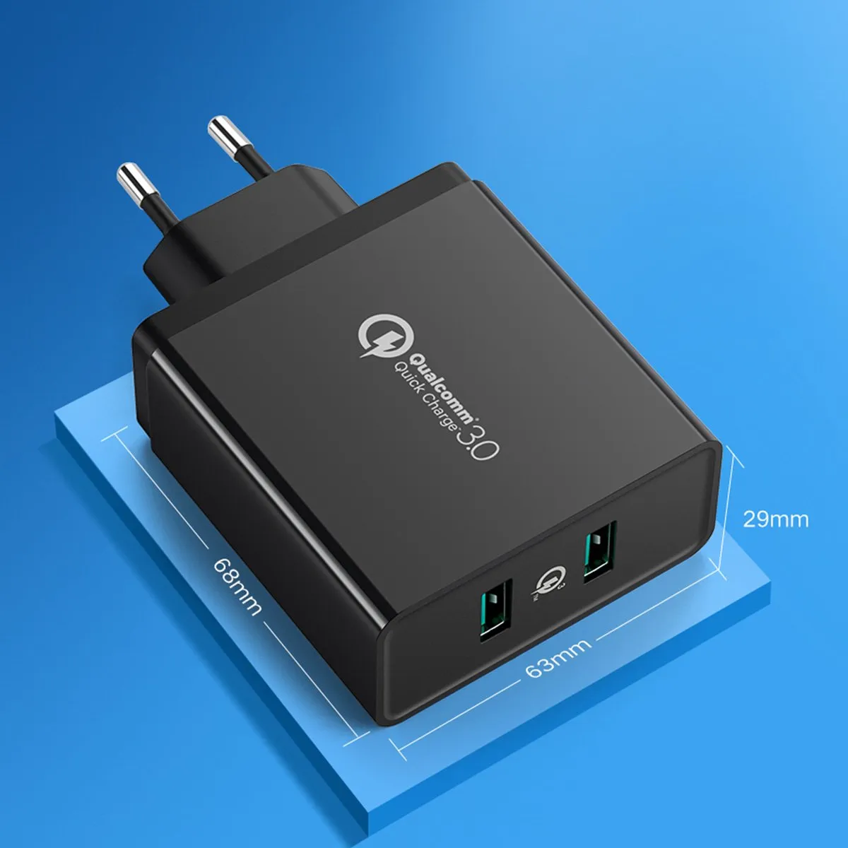 Ugreen Wandlader 36W QC3.0 - 2x USB-A - Zwart
