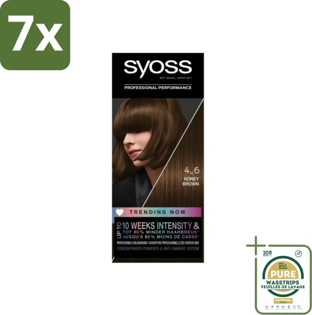 SYOSS Haarverf 4-6 Honey Brown - 700ml - 7 Stuks