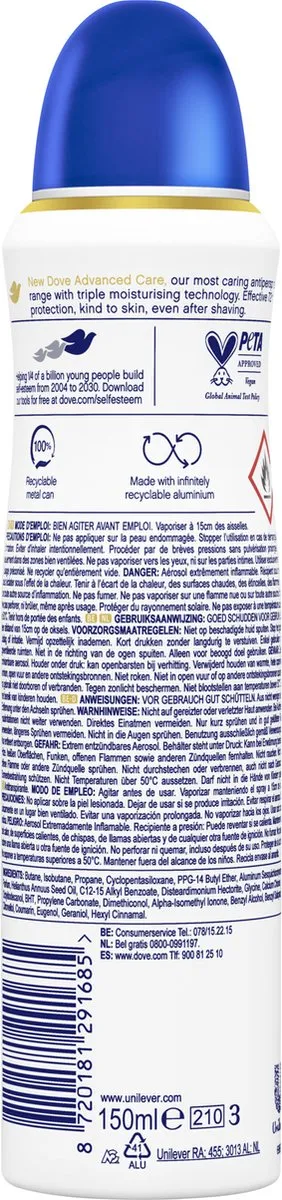 Dove Anti-Transpirant Deodorant Spray Original - 2x150ml