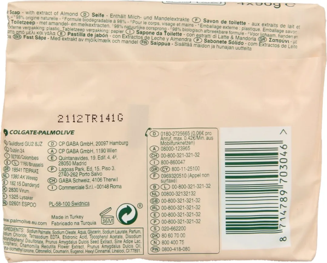 Palmolive Naturals Amandel Tabletzeep 4 x 90g