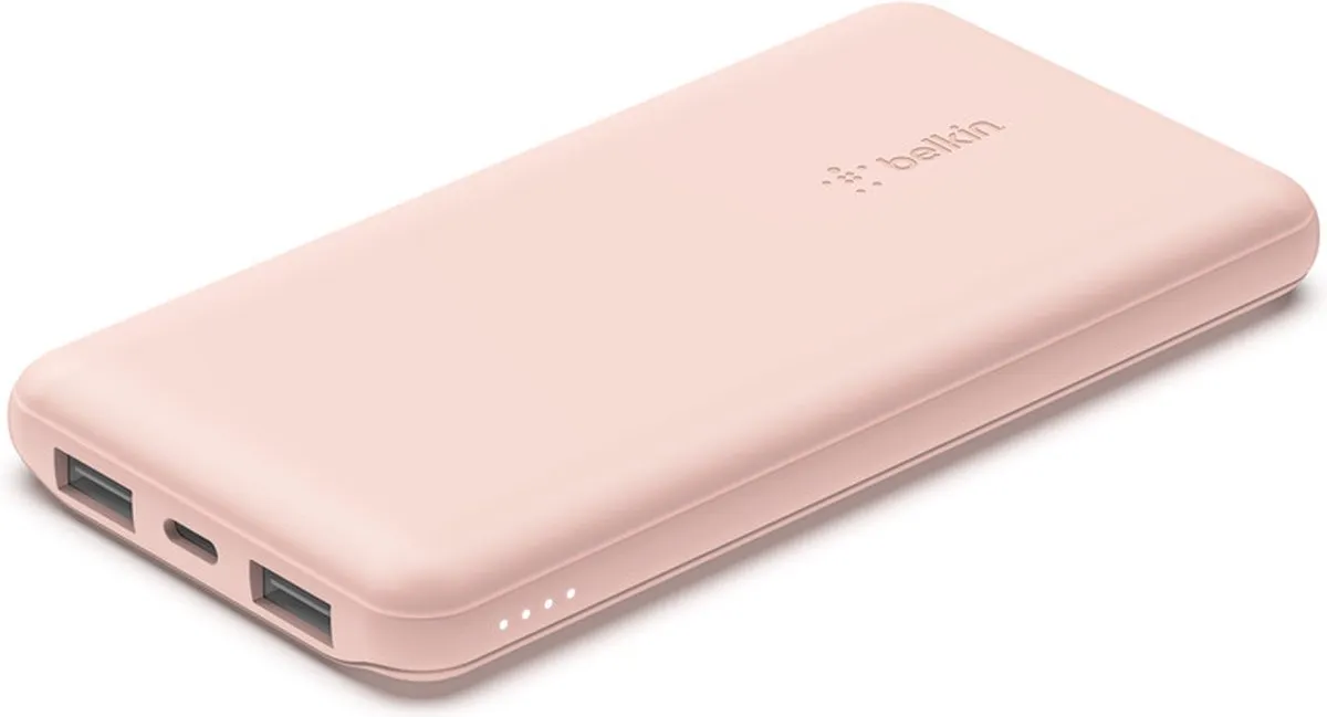Belkin Boost-Up Charge Powerbank 10000mAh - 3 Poorten 15W - Roségoud