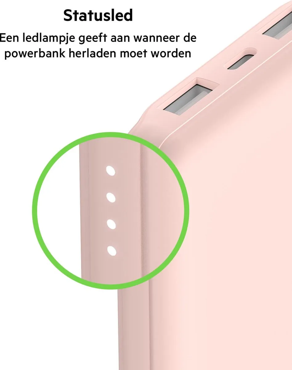 Belkin Boost-Up Charge Powerbank 10000mAh - 3 Poorten 15W - Roségoud